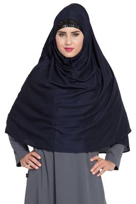 Blue Rayon Khimar Ready To Wear Instant Hijab 1