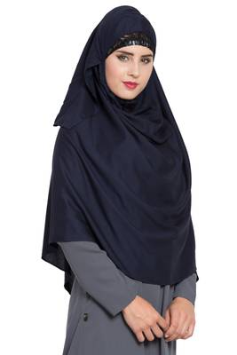 Blue Rayon Khimar Ready To Wear Instant Hijab 3