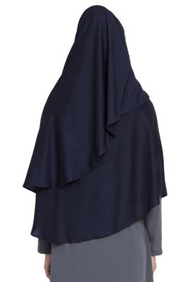 Blue Rayon Khimar Ready To Wear Instant Hijab 4