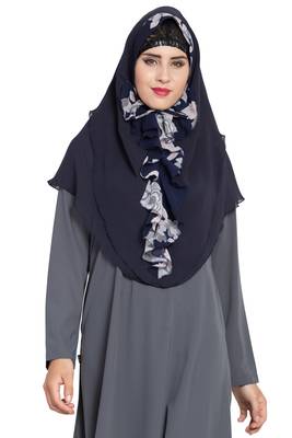 Blue Nida Khimar Ready To Wear Instant Hijab 2