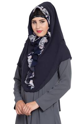 Blue Nida Khimar Ready To Wear Instant Hijab 3