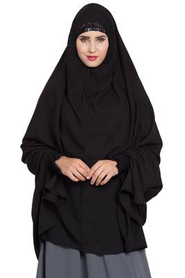 Black Rayon Khimar Ready To Wear Instant Hijab 1