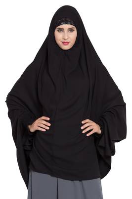 Black Rayon Khimar Ready To Wear Instant Hijab 2