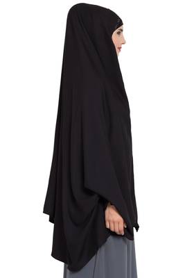 Black Rayon Khimar Ready To Wear Instant Hijab 6