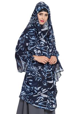 Blue Georgette Khimar Ready To Wear Instant Hijab 4