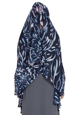 Blue Georgette Khimar Ready To Wear Instant Hijab 5
