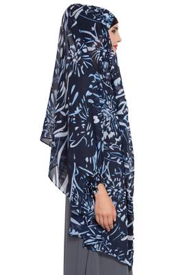 Blue Georgette Khimar Ready To Wear Instant Hijab 6
