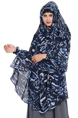 Blue Georgette Khimar Ready To Wear Instant Hijab 8