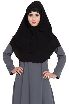 Black Nida Khimar Ready To Wear Instant Hijab 2