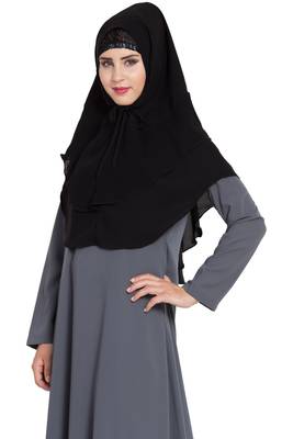 Black Nida Khimar Ready To Wear Instant Hijab 5