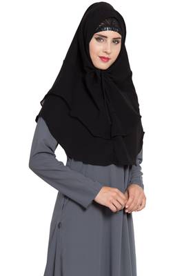 Black Nida Khimar Ready To Wear Instant Hijab 7