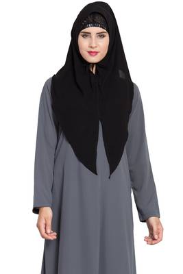 Black Nida Khimar Ready To Wear Instant Hijab 1