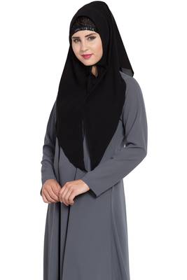 Black Nida Khimar Ready To Wear Instant Hijab 2