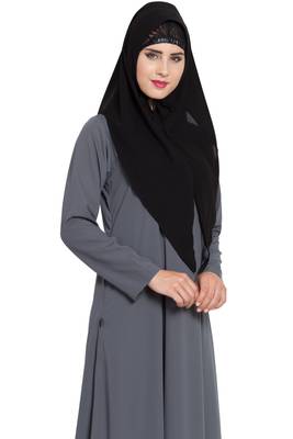 Black Nida Khimar Ready To Wear Instant Hijab 3
