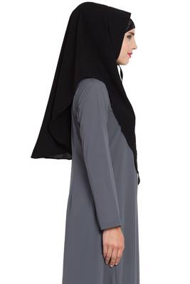 Black Nida Khimar Ready To Wear Instant Hijab 5