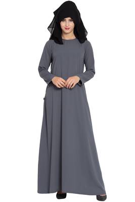 Black Georgette Three Layered Naqab Mouth Piece Hijab 3