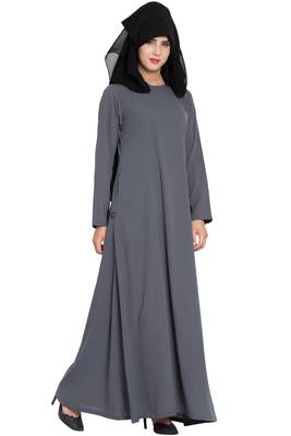 Black Georgette Three Layered Naqab Mouth Piece Hijab 5