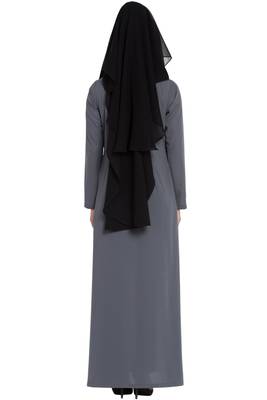 Black Georgette Three Layered Naqab Mouth Piece Hijab 6