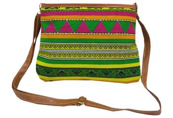 Shree Shyam Products Cotton Printed Pink Sling Bag 1