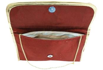 Shree Shyam Products Silk Embroidered Maroon Clutch Sling 2