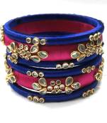 Kepler Fashion  Silk Thread Bangle Set  For Wedding , Occasion And Festive