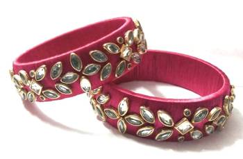 Kepler Fashion Handicraft Red Colour Silk Dori Bangle Set (Pack  Of 2) 1