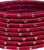 Kepler Fashion Handmade Silk Thread Marron Bangle Set "Pack Of 8"