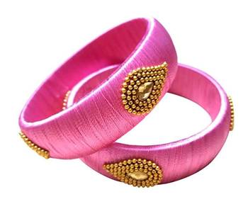 Kepler Fashion Stylish Silk Thread Bangle For Girls And Women "Pack Of 2" 1