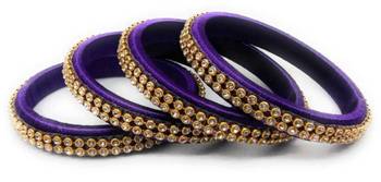 Blue Silk Thread Bangle Set For Girls And Women "Pack  Of 2 Pcs" 1