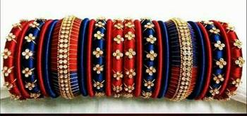 Bridal Multi Colour Silk Thread Bangle Set For Girls And Women "Pack  Of 22Pcs" 1