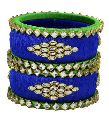 Elegant And Stylish Silk Thread Bangle Set For Girls And Women "Pack Of 6Pcs" 1