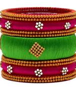 Silk Thread Bangle Set For Girls And Women "Pack Of 4"
