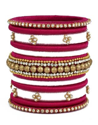 Multi Colour Handmade Silk Thread Bangle Set For Girls And Women "Pack Of 11" 1