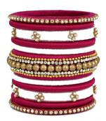 Multi Colour Handmade Silk Thread Bangle Set For Girls And Women "Pack Of 11"