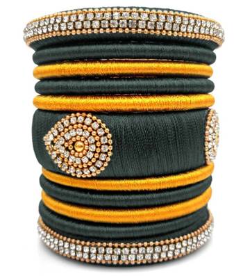 Festival  And Partwear Multi Colour Silk Thread Bangle  Set For Girls And Women "Pack Of 11Pcs" 1