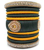 Festival  And Partwear Multi Colour Silk Thread Bangle  Set For Girls And Women "Pack Of 11Pcs"