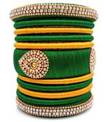 Festival  And Partwear Multi Colour Silk Thread Bangle  Set For Girls And Women "Pack Of 11Pcs"