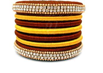 Handimade  Multi Colour Silk Thread Bangle Set For Partwear And Occasion For Girls And Women "Pack Of 7Pcs" 1
