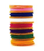 Kepler Fashion Handicraft Multi Colour Silk Thread Bangle Set For Girls And Women (Pack Of 44)