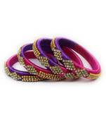 Silk Thread Bangle Set For Girls And Women "Pack 4"