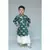 Green printed cotton silk boys dhoti kurta