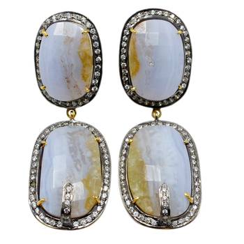 Multicolor Agate Earrings 1