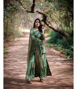 Bottle green sharara set