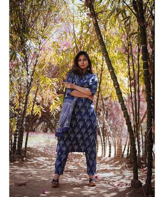 Bagru Print Indigo Suit Set 1