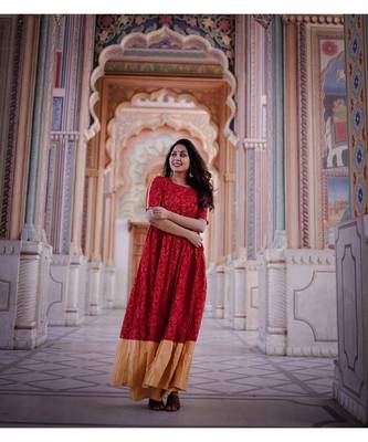 Red And Cream Kurta Set 2