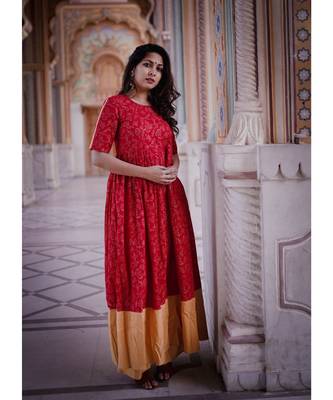 Red And Cream Kurta Set 5