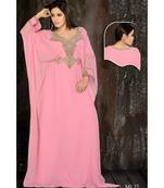 Pink Georgette Embroidered Zari Work Islamic Kaftan