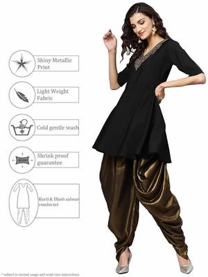 Black printed crepe kurti 4