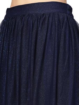 Navy-blue printed net kurti 3