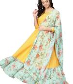 Mustard printed crepe kurti